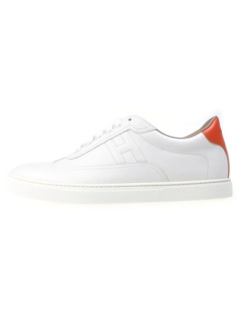 Hermes Quicker Low Cut Sneakers White Orange